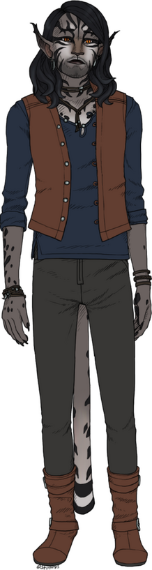 Flat Color Fullbody of an Ohmes-Raht Khajiit character.