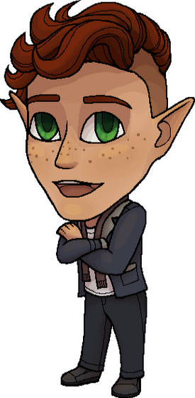 A standing chibi pagedoll of an elf